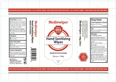 Package Label (Artwork Medi Wiper Hand Sanitizing Wipes)